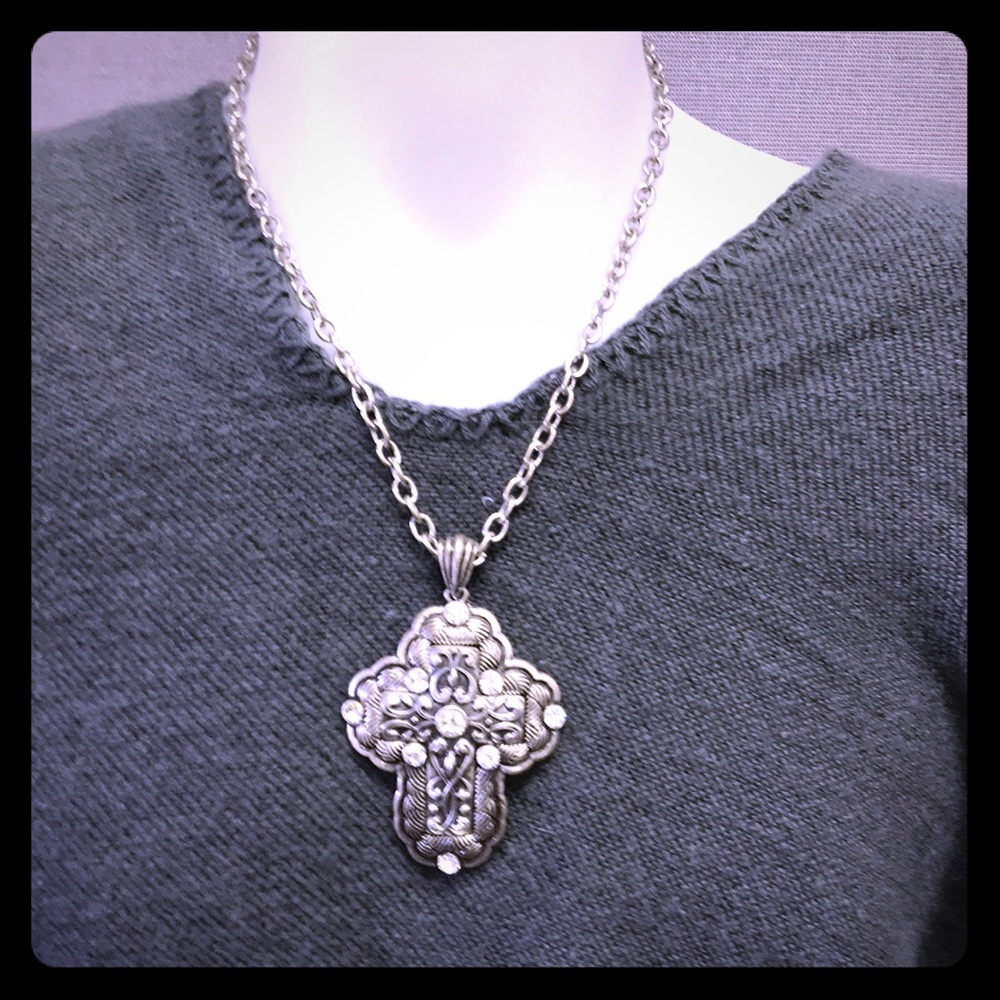 Cross necklace and earrings